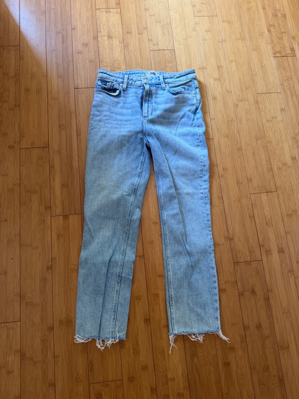 PAIGE Vintage Light Wash Straight-Leg Jeans